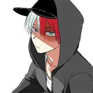 😐 Shoto Todoroki My Hero Academia Anime, Manga, Shoto, Todoroki, Pahlawan, Quirk, Api, Es telegram sticker