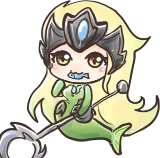 😊 наклейка, русалка, рыба, мультфильм telegram sticker