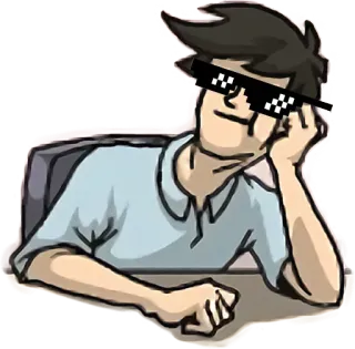😎 personne, lunettes, cool, mème whatsapp sticker