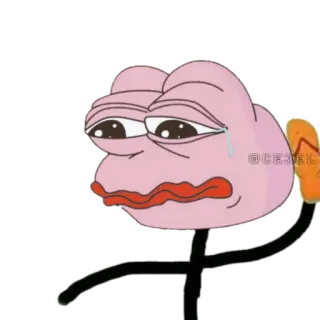 🐸 @CE3EL meme, sad, crying, pepe the frog telegram sticker
