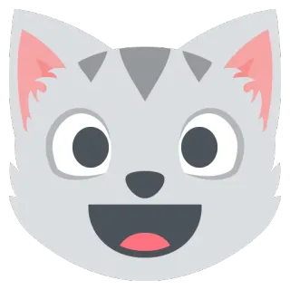 😺 chat, emoji, autocollant, chat gris, mignon, animal whatsapp sticker