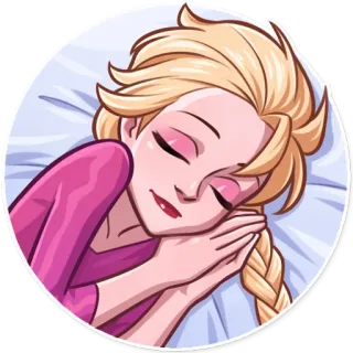 😴 Elsa Frozen durmiendo, Elsa, Frozen, dibujos animados, princesa whatsapp sticker