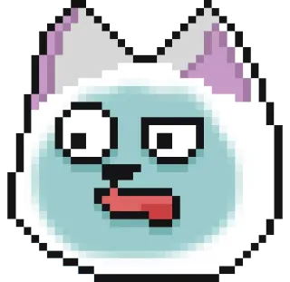😺 кот, пиксель арт, смешной, глупый, животное, милый, стикер, мультфильм telegram sticker