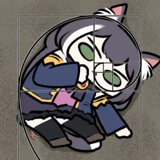 🌀 стикер, аниме, девушка-кошка, чиби whatsapp sticker
