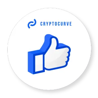 👍 CRYPTOCURVE criptomoneda, pulgar arriba, me gusta, cripto, finanzas, blockchain telegram sticker