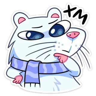 🤔 хм hamster, berpikir, imut, syal, hewan, kartun whatsapp sticker