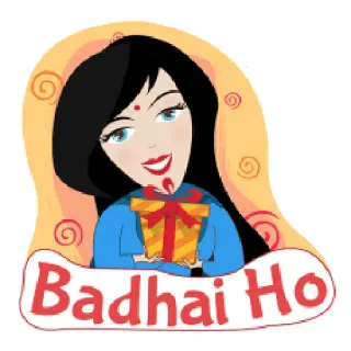 🙍 Badhai Ho Indiano, Celebrazione, Regalo, Donna whatsapp sticker