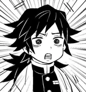 😟 Giyu Tomioka Demon Slayer Giyu Tomioka, Demon Slayer, Anime, Manga, Sorpreso, Spaventato, Personaggio whatsapp sticker