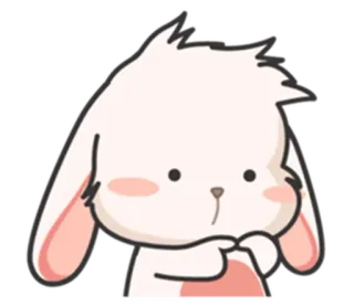 ⚪️ coniglio, carino, coniglio, animale, adesivo, cartone animato telegram sticker