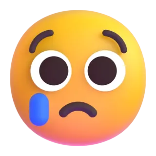 😪 เศร้า, อีโมจิ, ร้องไห้, เสียใจ, น้ำตา telegram sticker