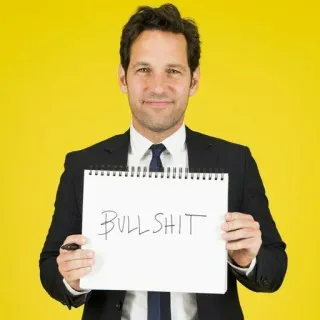 👎 BULLSHIT ไร้สาระ, ก้าวร้าว, สแลง, พอล รัดด์, ตลก, คำหยาบ telegram sticker