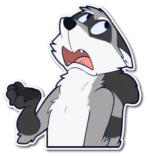 😑 енот, мультфильм, наклейка, животное whatsapp sticker