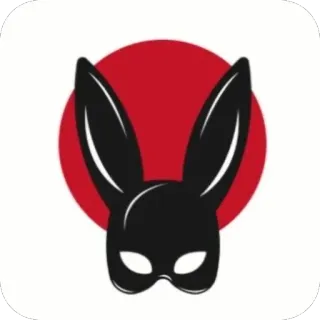 🐇 coelho, máscara, vermelho, preto, silhueta, animal telegram sticker