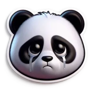 🌟 panda, triste, llorando, lágrimas, emoji, animal, sticker whatsapp sticker