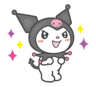 ✨ Kuromi schattig, cartoon, kawaii, anime, personage telegram sticker