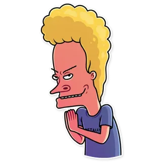 😈 Butthead Beavis and Butthead Metallica мультфильм, комедия, персонаж, 90е, болван telegram sticker