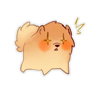 🤩 หมา, น่ารัก, สัตว์, ตาเป็นประกาย, ปอมเมอเรเนียน telegram sticker