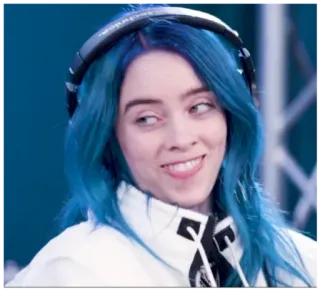 😉 Billie Eilish 比莉·艾利什, 歌手, 音乐人, 蓝头发, 流行明星 telegram sticker