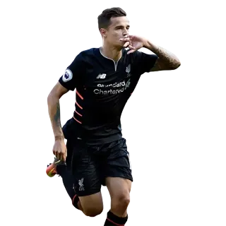 💋 Philippe Coutinho calcio, calcio, atleta, sport, celebrazione, premier league, liverpool whatsapp sticker