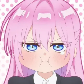 🐻 Anime, Manga, Mädchen, Pinke Haare, Süß, Wütend, Cartoon telegram sticker