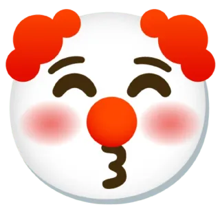 😚 clown, emoji, kiss, face, funny telegram sticker