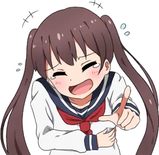 🤣 anime, girl, school uniform, cute, pointing telegram sticker