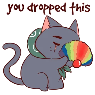 🤡 you dropped this แมว, ตัวตลก, สติกเกอร์, ทำตกไว้, น่ารัก, ตลก telegram sticker