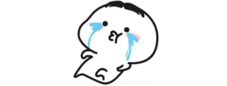 🍚 chorando, triste, emoticon, desenho animado, lágrimas whatsapp sticker