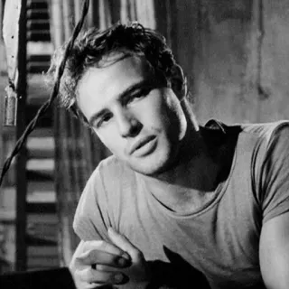 💸 Marlon Brando актер, классика, портрет, мужчина, черно-белое, знаменитость telegram sticker