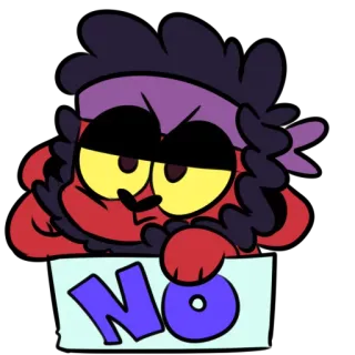 👎 NO Cartoon, Schild, Protest, Negativ, Ablehnung, Nein telegram sticker