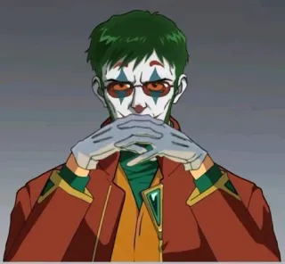 🤡 clown, anime, makeup, glasses, portrait, character whatsapp sticker