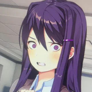 😤 Yuri Doki Doki Literature Club! Anime, Manga, Jeu vidéo, Doki Doki Literature Club, Yuri whatsapp sticker