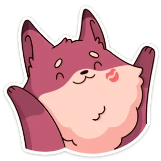 😘 可爱, 亲吻, 动物, 贴纸, 卡通 telegram sticker