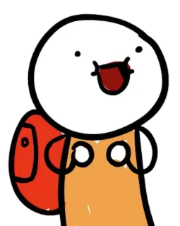 😸 desenho animado, personagem, mochila, sorriso whatsapp sticker