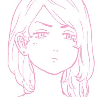 ☁️ Anime Mädchen, Rosa, Porträt, Frau, Cartoon whatsapp sticker