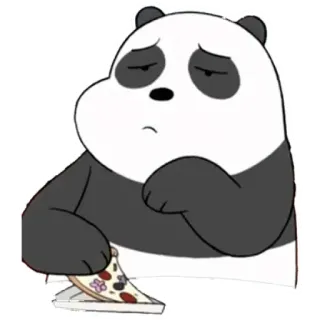 🍕 Panda We Bare Bears cartoon, panda, pizza, food, sad, bear, We Bare Bears telegram sticker