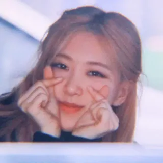 🍩 Rose kpop, cantor, idol, garota, rosa, blackpink, coração, coração com os dedos telegram sticker