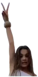 ✌️ paix, fille, femme, main whatsapp sticker