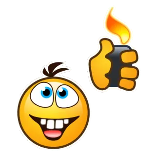 🔥 smiley, emoji, lighter, fire, thumb up telegram sticker