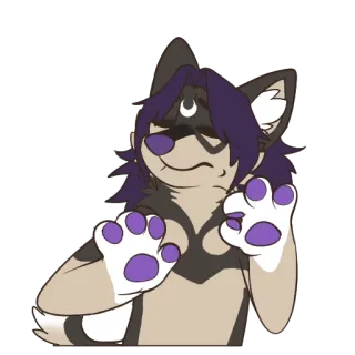 👌 Furry, Antropomorfo, Perro, Lindo, Luna telegram sticker