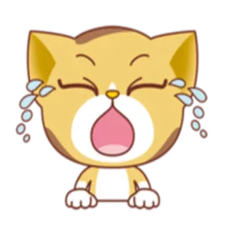 😭 weinen, traurig, katze, cartoon, tränen, ausdruck, emotion telegram sticker