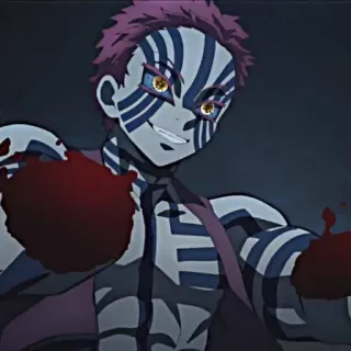 ✊ Akaza Demon Slayer อนิเมะ, ปีศาจ, เลือด, ต่อสู้, อาคาซะ telegram sticker