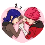 😴 Мультфильм, Любовь, ЛГБТК+, Романтика, Сердце, Пара telegram sticker