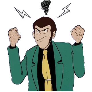😡 Arsène Lupin III Lupin the 3rd Anime, Lupin, Cartoon, Wütend, Sturm, Blitz telegram sticker