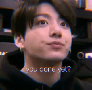 🦋 you done yet? pregunta, persona, cara, kpop, expresión telegram sticker