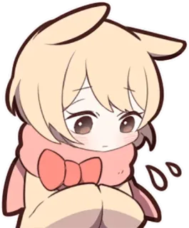 😞 anime, cute, girl, sad, kawaii, character whatsapp sticker
