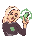 ♻️ donna, soldi, ricchezza, contanti, fortuna, trifoglio whatsapp sticker