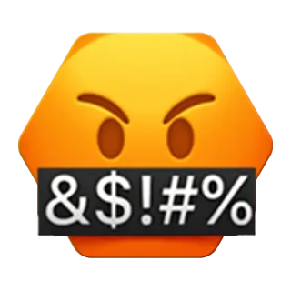 🤬 & $ ! # % censored, emoji, angry, symbols, offensive telegram sticker