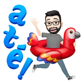 ✳️ ater! avatar, parrot, cartoon, man, happy, fun telegram sticker