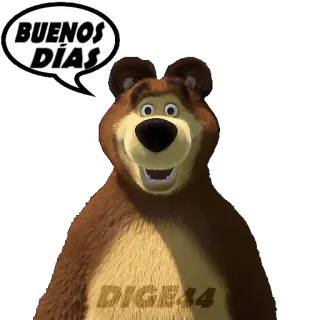 🛏 BUENOS DÍAS oso, dibujos animados, buenos días, saludo, animal telegram sticker